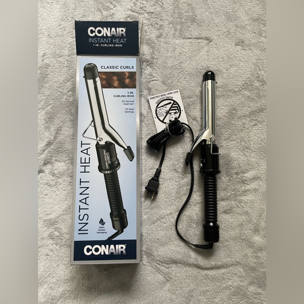 Conair Instant Heat 1” Curling Iron – Quick Heat, Travel Friendly